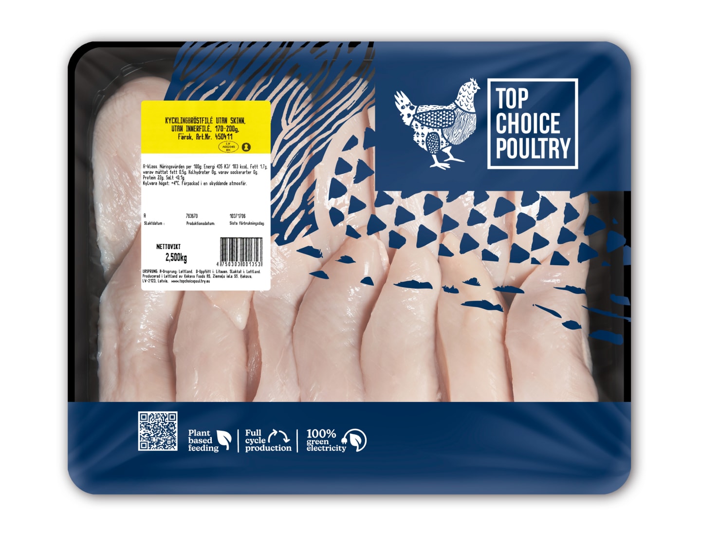 Kycklingfilé utan skinn 160-190g/2,5kg - Bild 1 av 2