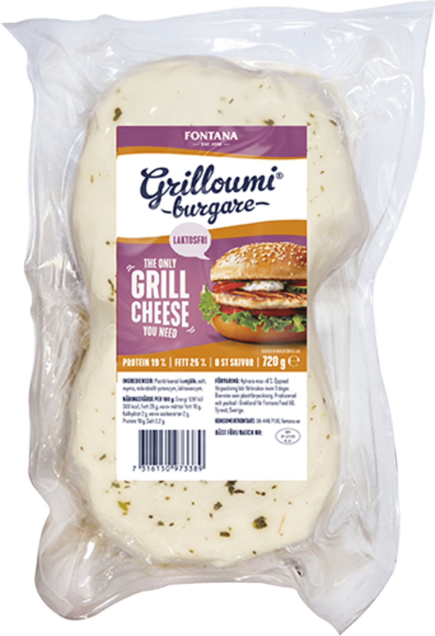Grilloumi laktosfri grillostburgare 8x90gr