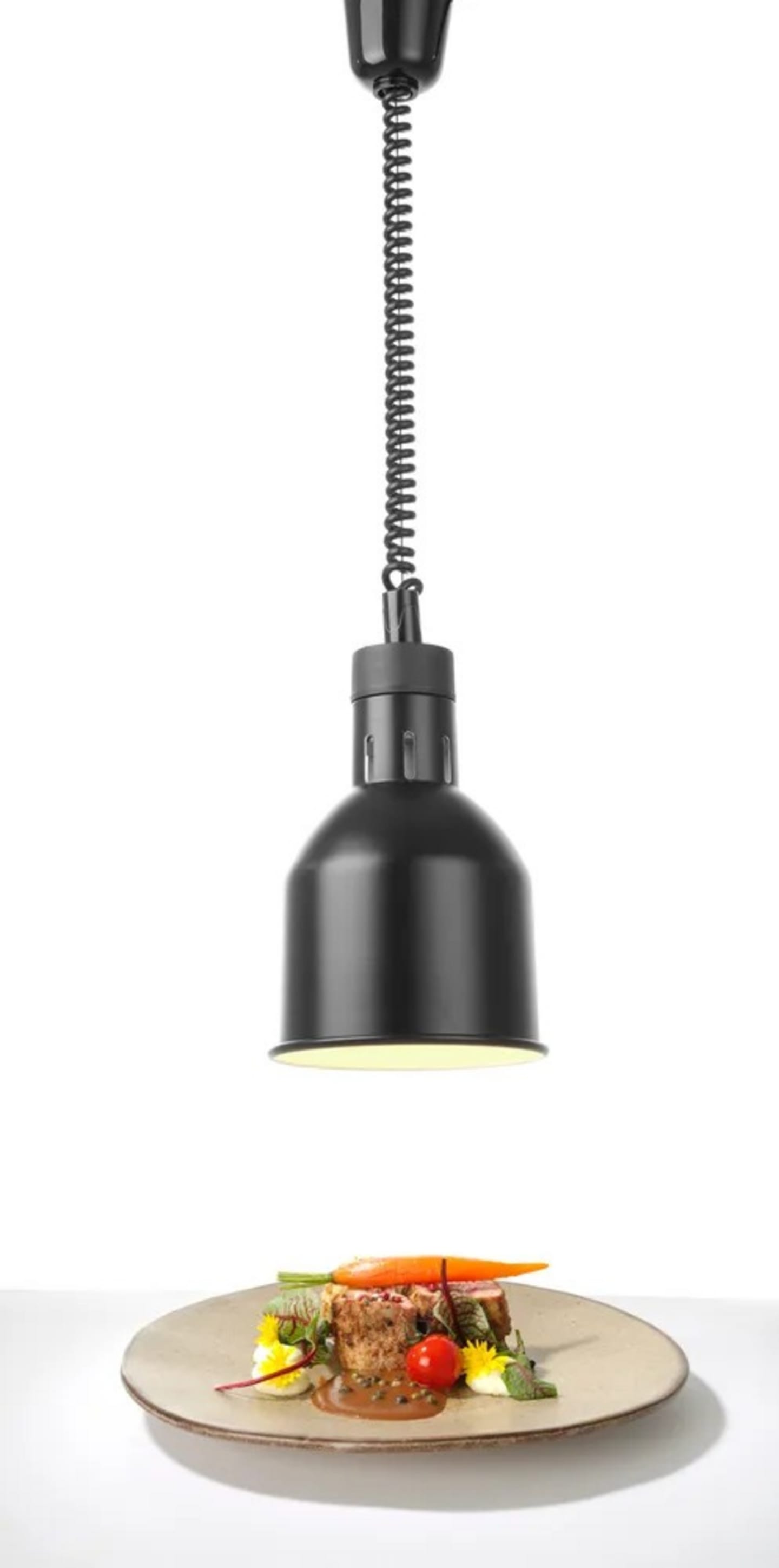 Värmelampa cylinder svart höj/sänkbar