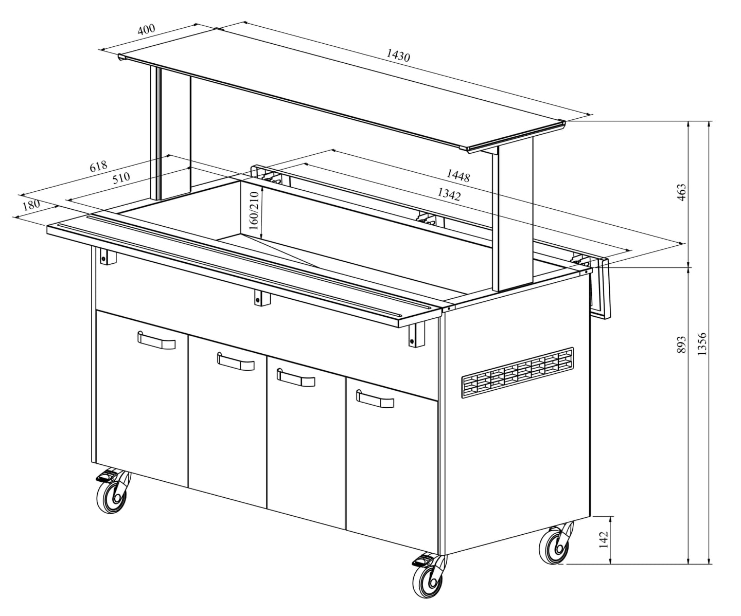 Buffévagn 1400 K Kall - Bild 1 av 2