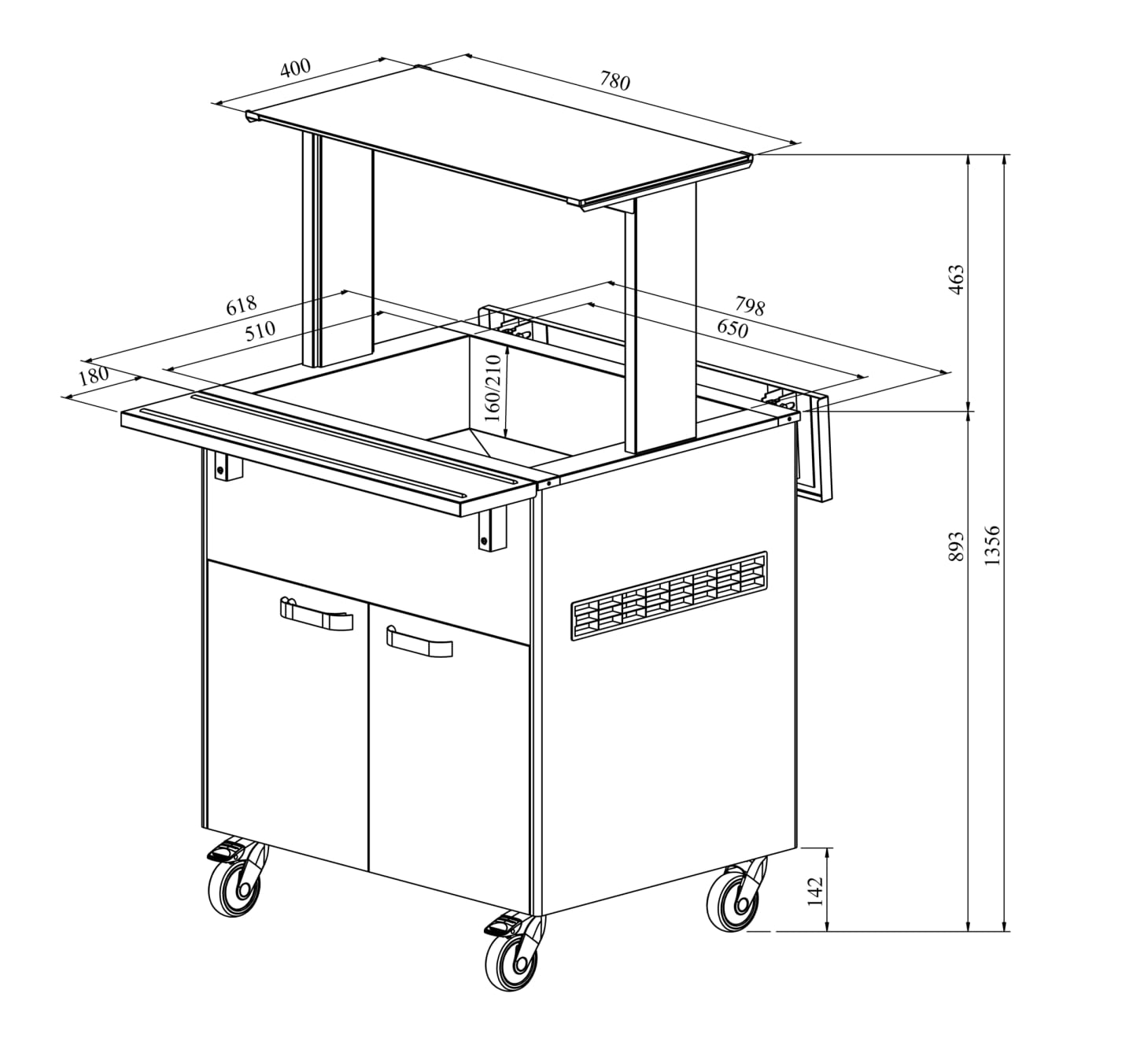 Buffévagn 800 V Varm - Bild 1 av 2