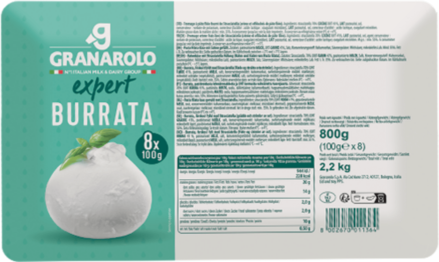 Mozzarella Burrata tråg 8x100g