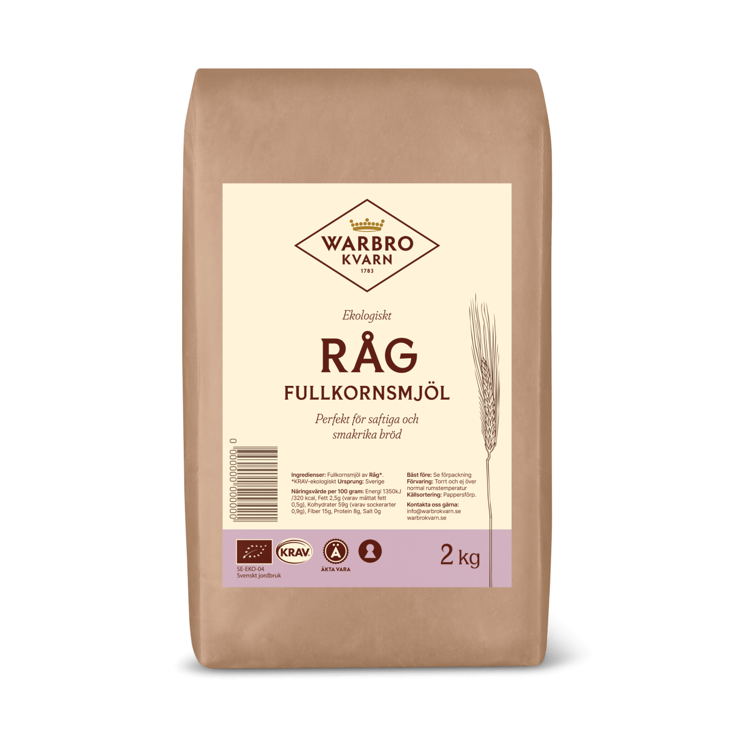 Råg fullkornsmjöl 2kg