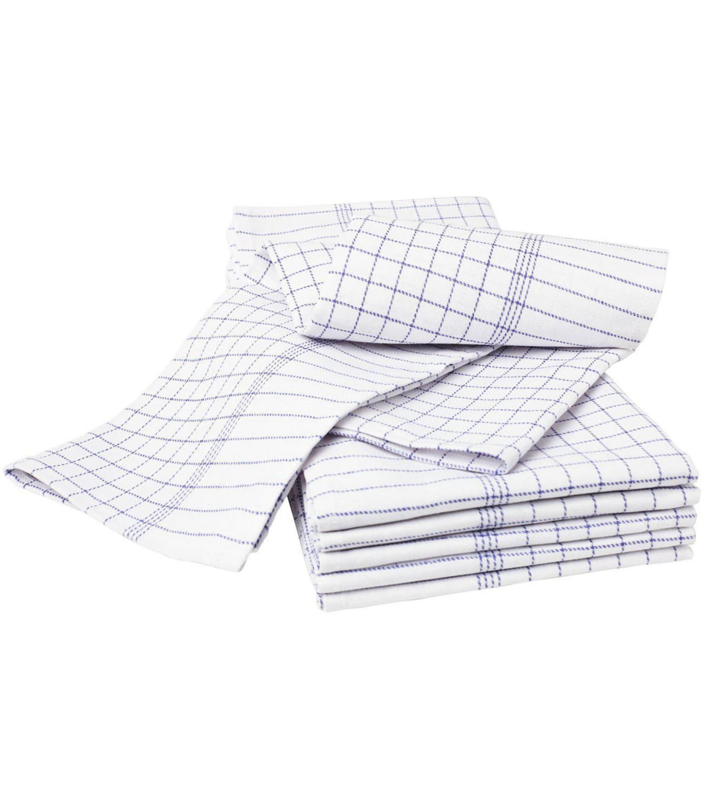 Kökshandduk 50X70 Vit/blå rutor 6-pack 1806 - Bild 1 av 3