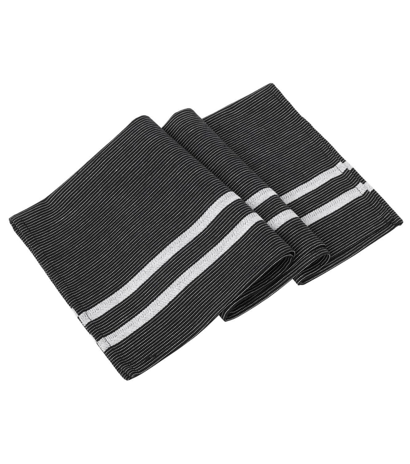 Kökshandduk 50x70 svart/vitrand 6-pack 1810 - Bild 1 av 3