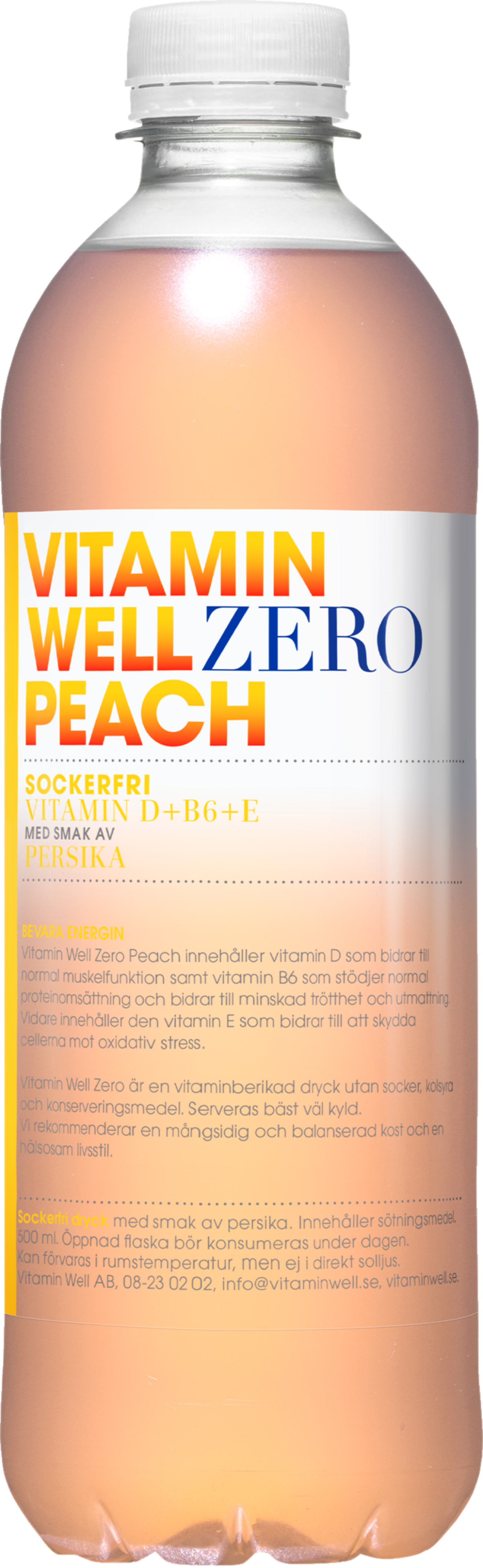 Vitamin Well Zero Peach 50cl