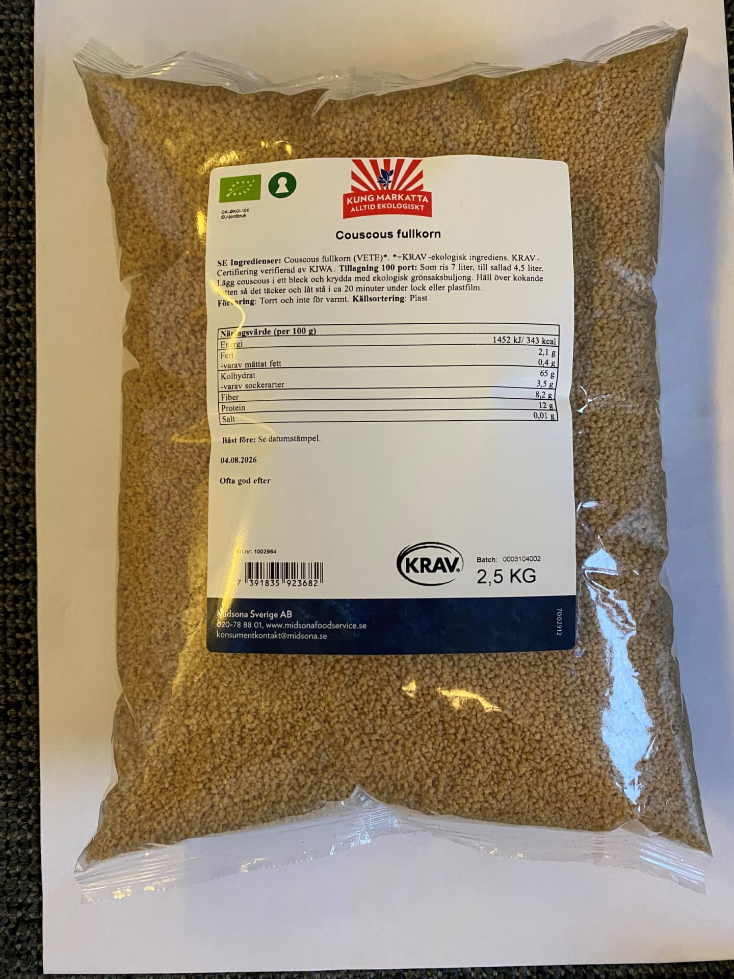 Couscous KRAV 2,5kg - Bild 1 av 2