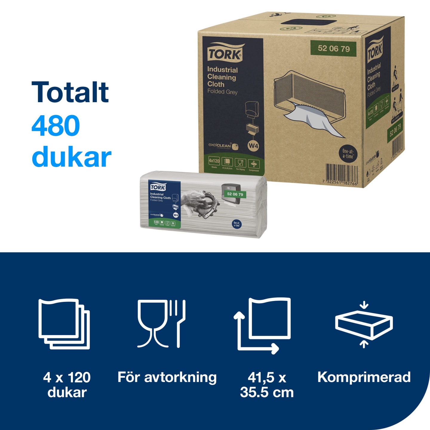 Rengöringsduk flex grå W4 120st - Bild 1 av 4