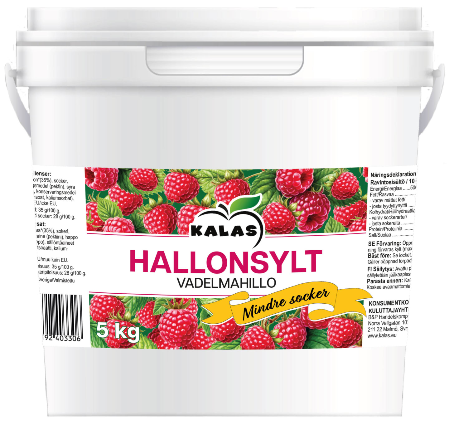 Hallonsylt mindre socker 5kg
