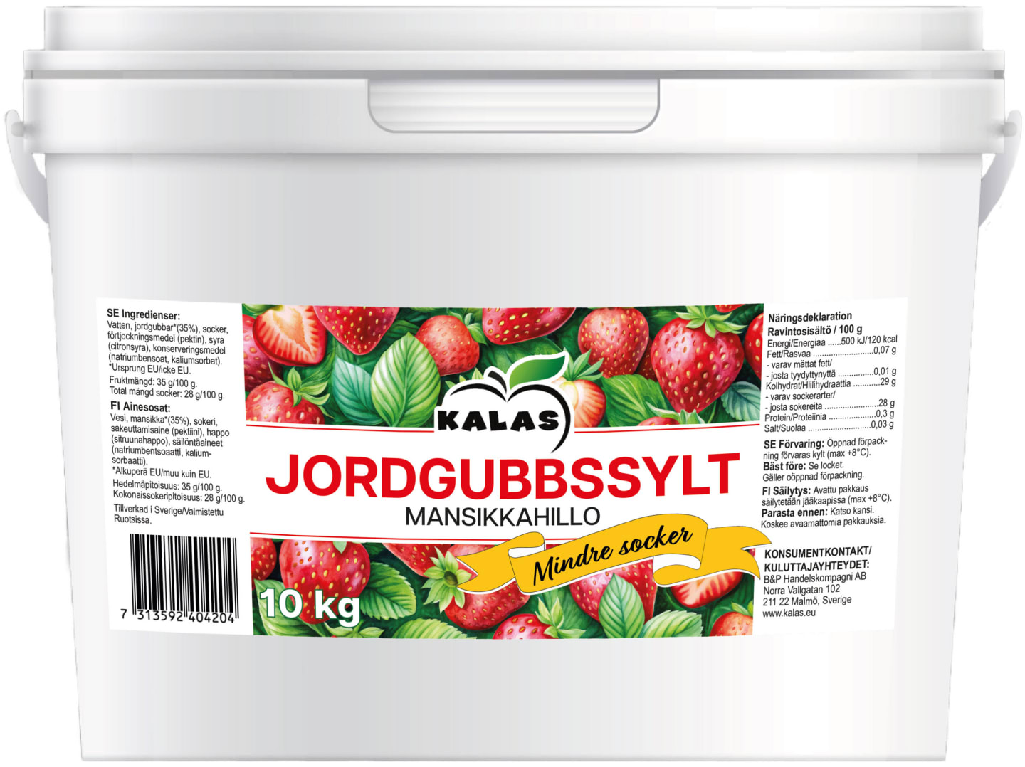 Jordgubbssylt mindre socker 10kg