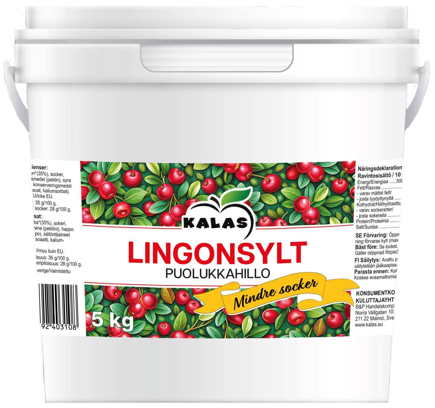 Lingonsylt mindre socker 5kg