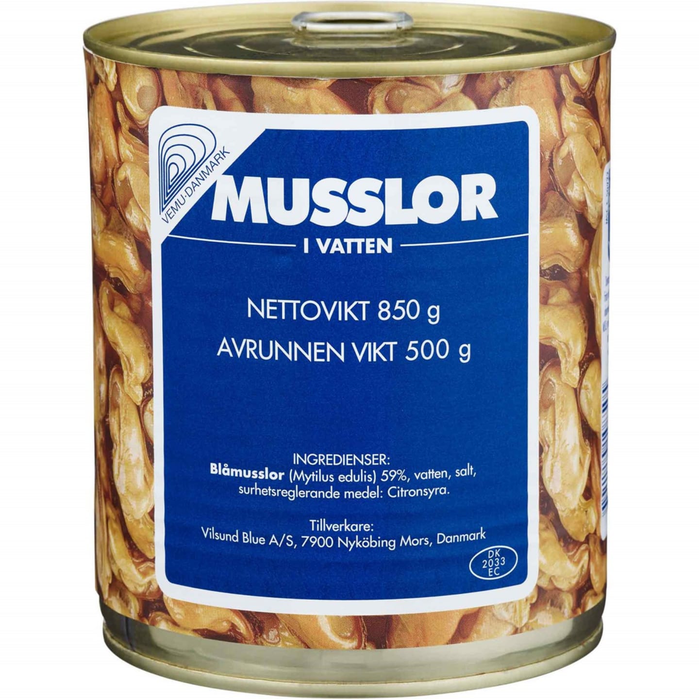 Musslor i vatten MSC 850g