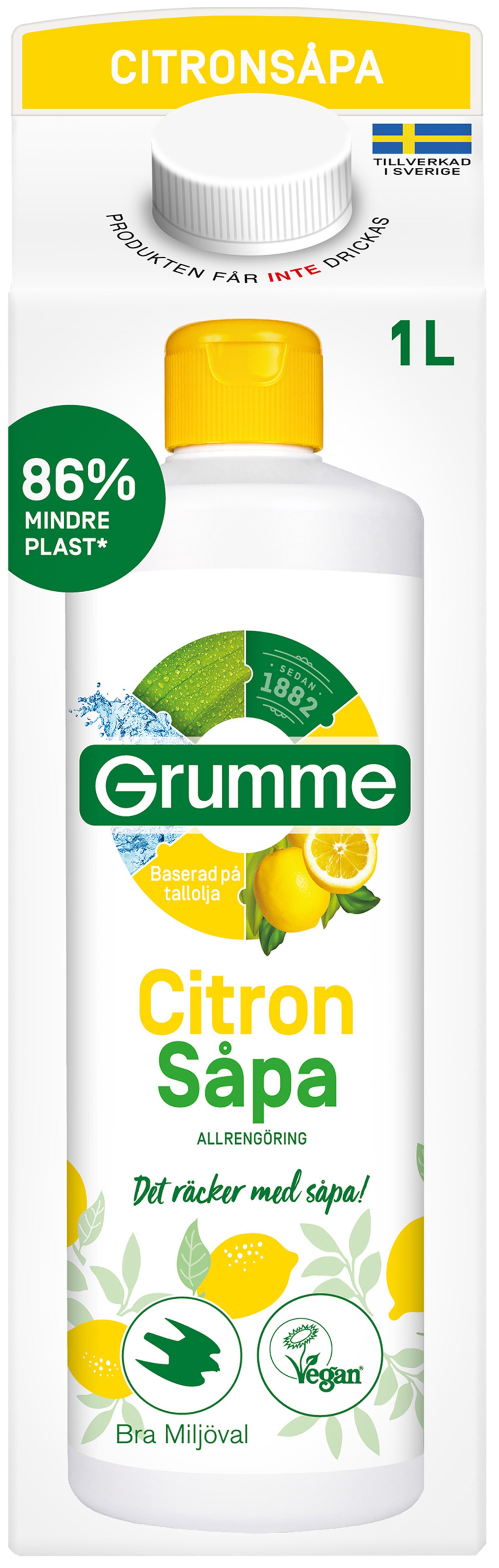 Grumme Såpa Citron kartong 1L