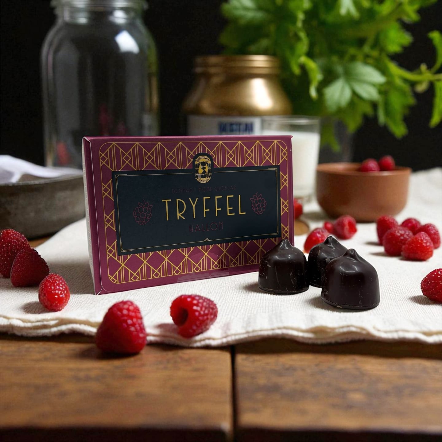 Chokladtryffel Hallon 90g/9st