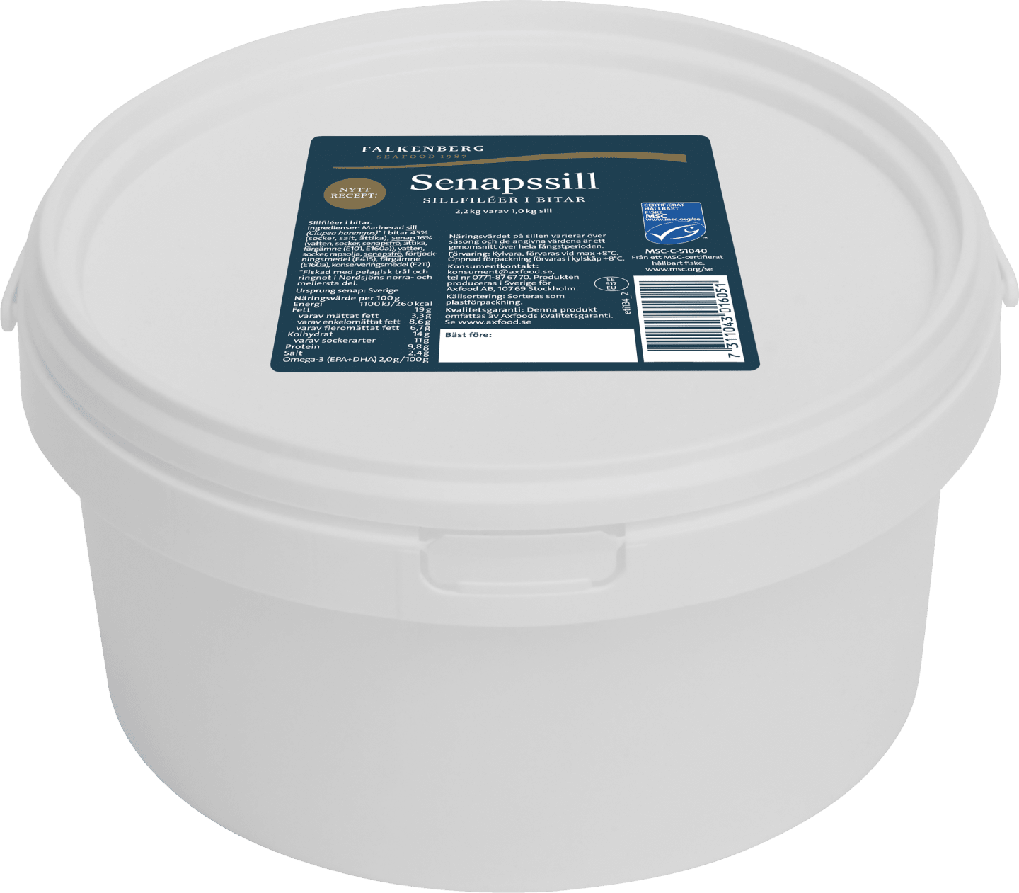 Senapssill bit krämig MSC 2,2kg