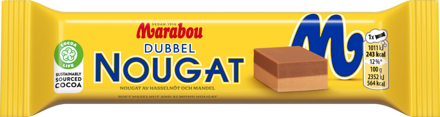 Dubbel Nougat Stycksak 43g