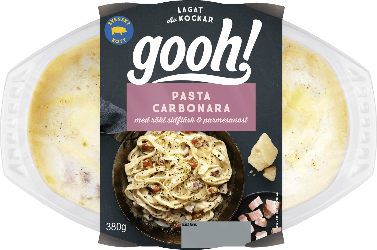 Pasta carbonara med rökt sidfläsk 380g