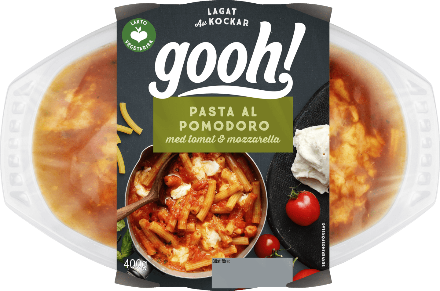 Pasta al pomodoro med mozzarella 400g