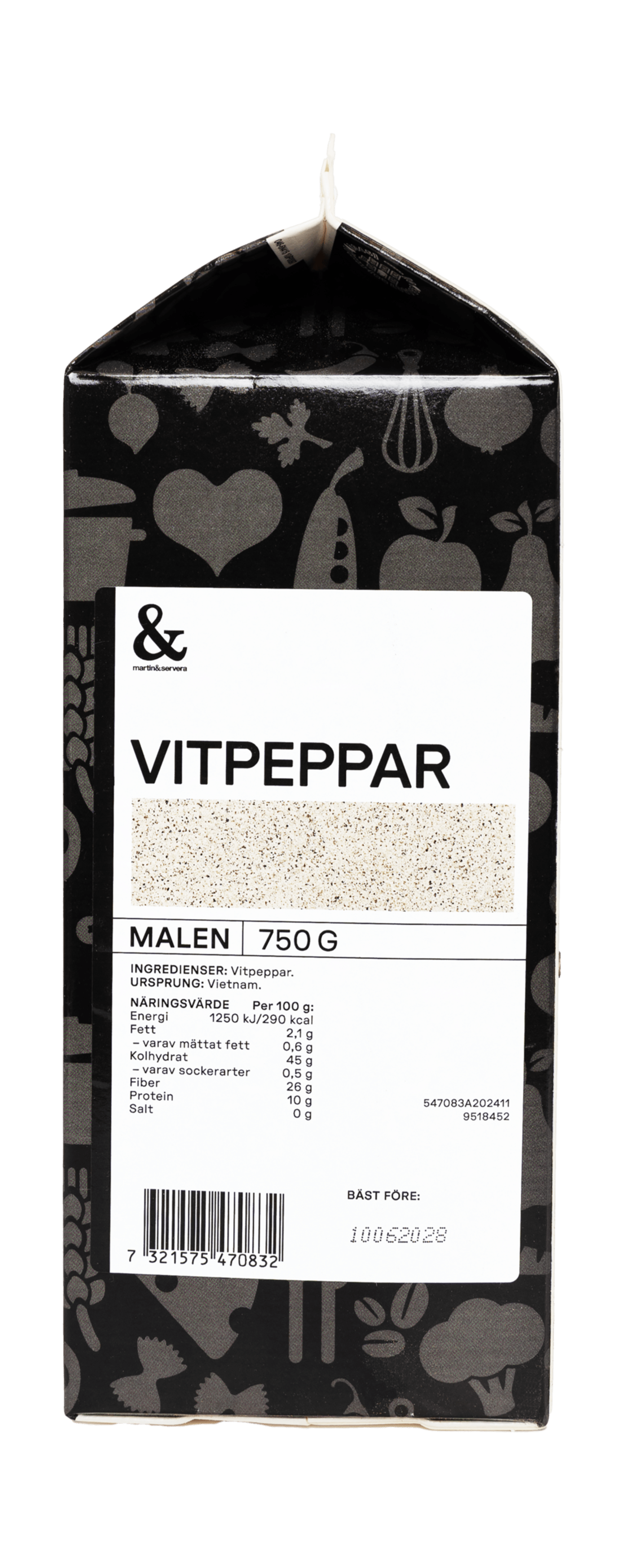Vitpeppar malen 750g - Bild 1 av 2