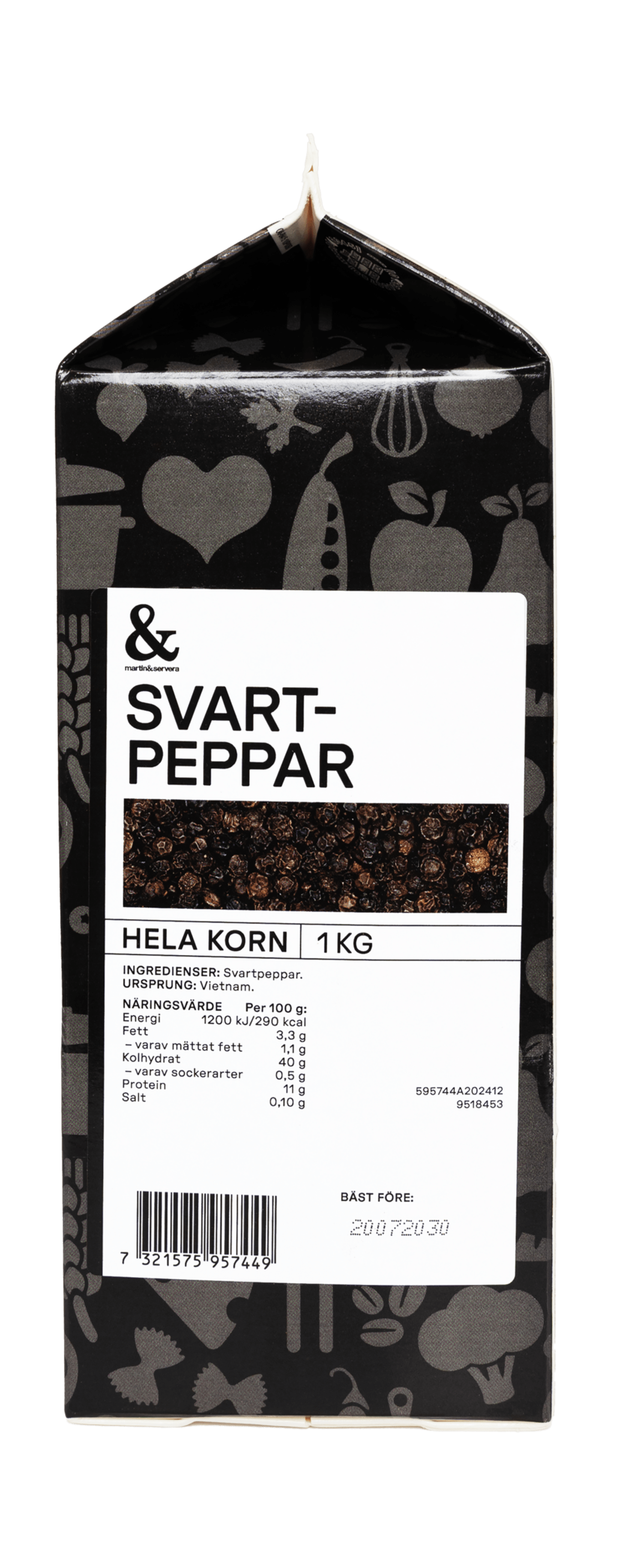 Svartpeppar hel 1kg - Bild 1 av 2