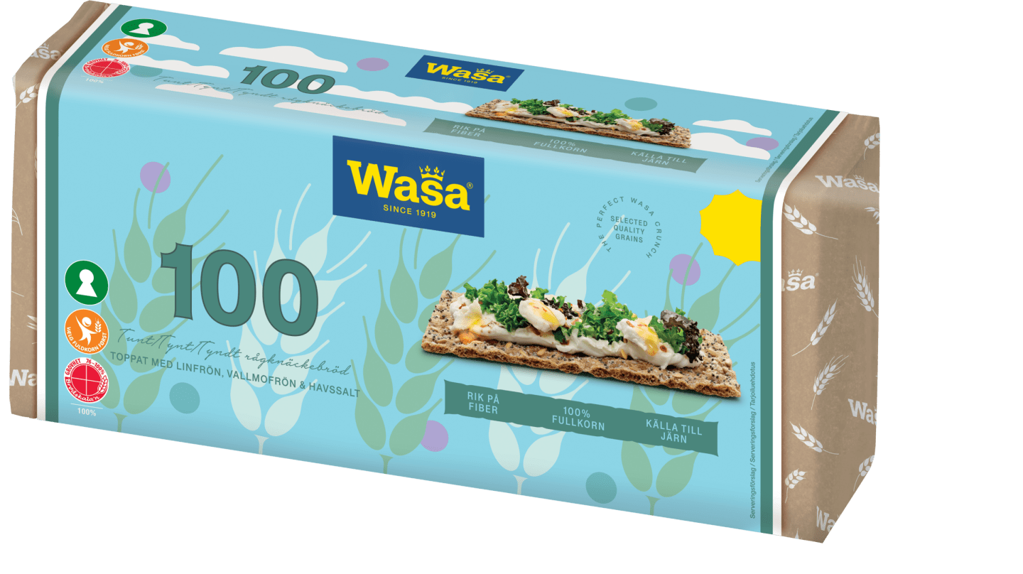 Knäckebröd Wasa 100 dubbelpack 490g