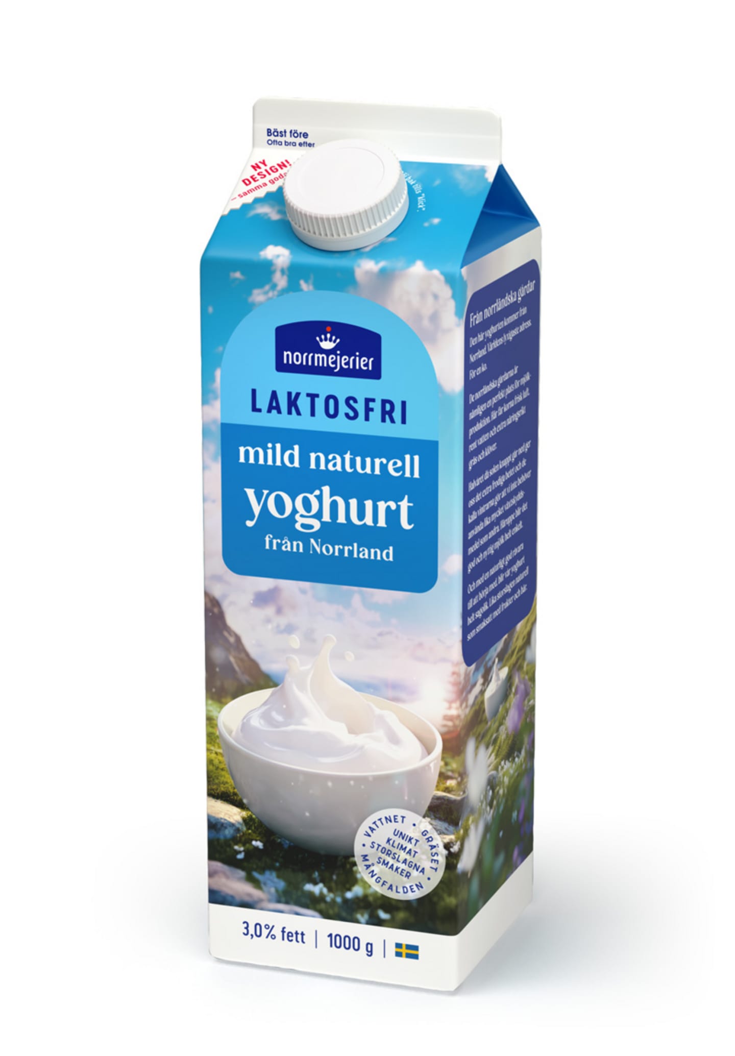 Yoghurt mild naturell laktosfri 3% 1kg