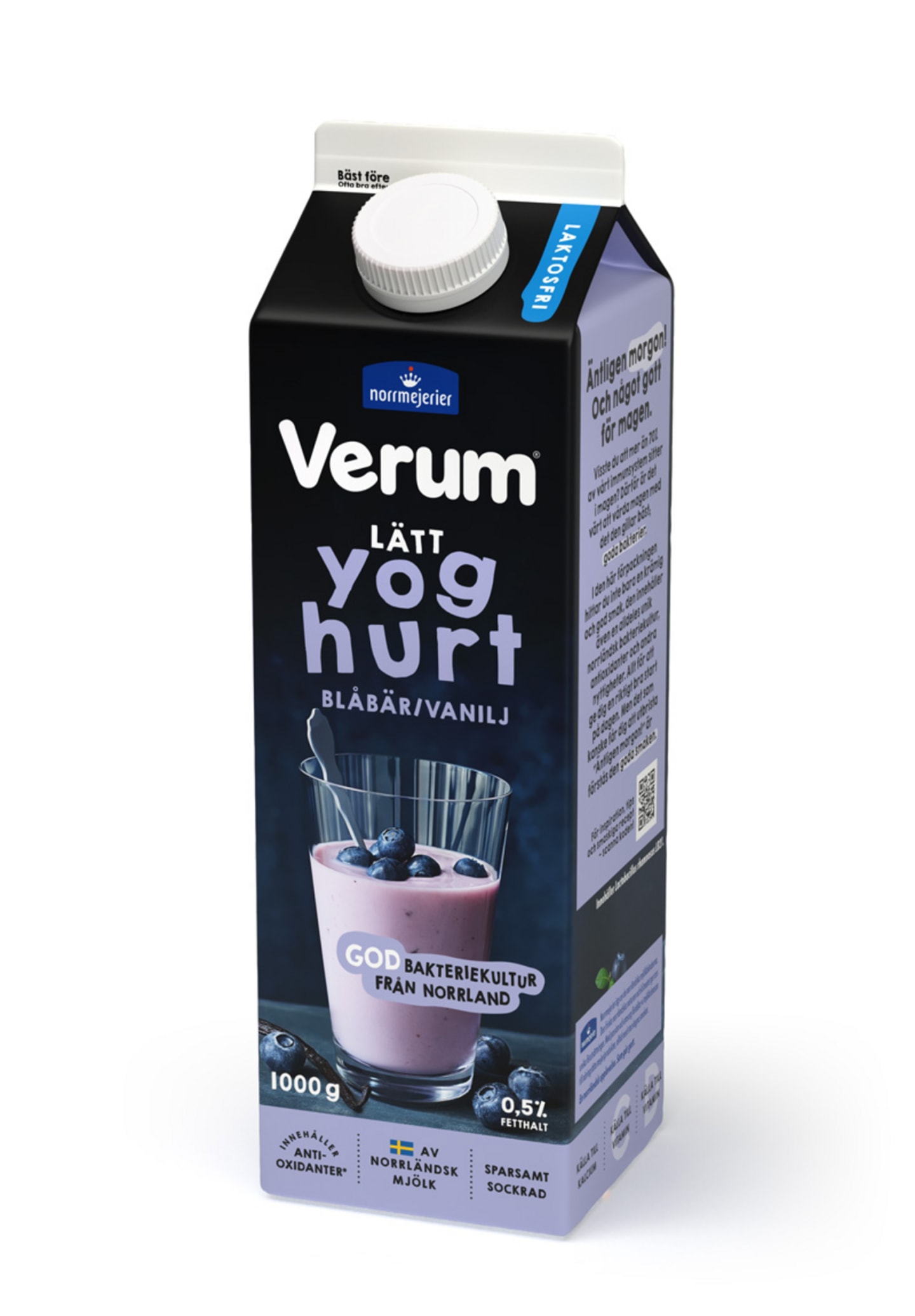 Yoghurt verum blå/van laktosfri 0,5% 1kg