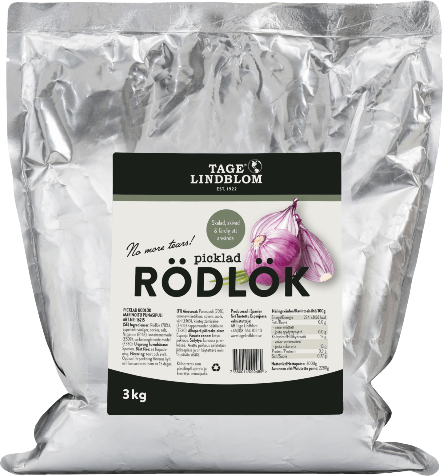 Picklad rödlök påse 3kg