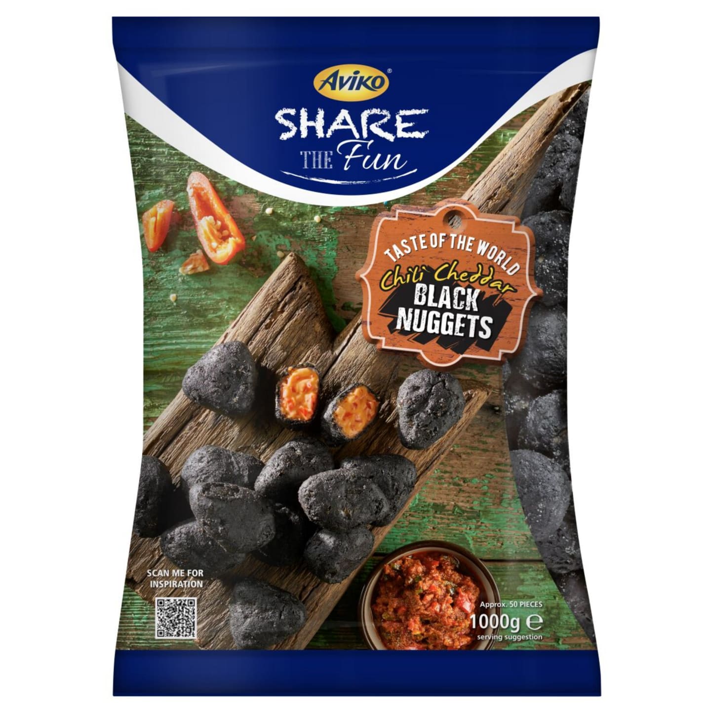 Chili Cheddar Black Nuggets 1kg - Bild 1 av 3