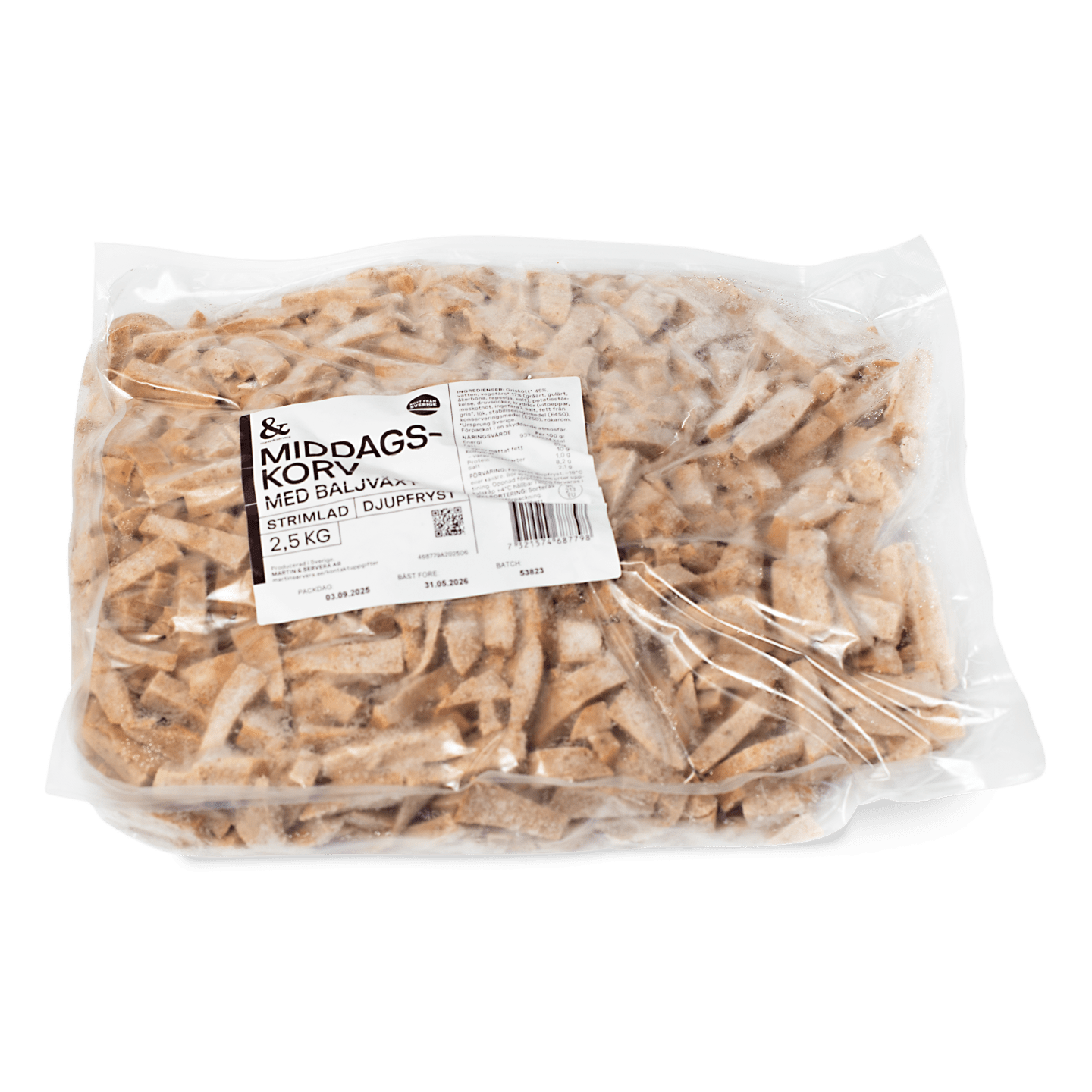 Middagskorv med Baljväxt strimlad 2,5kg - Bild 1 av 3
