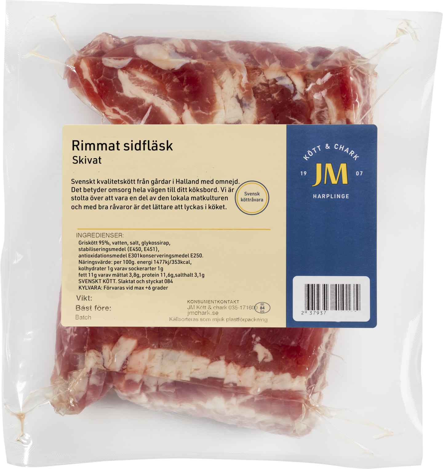 Fläsk rimmad 900g