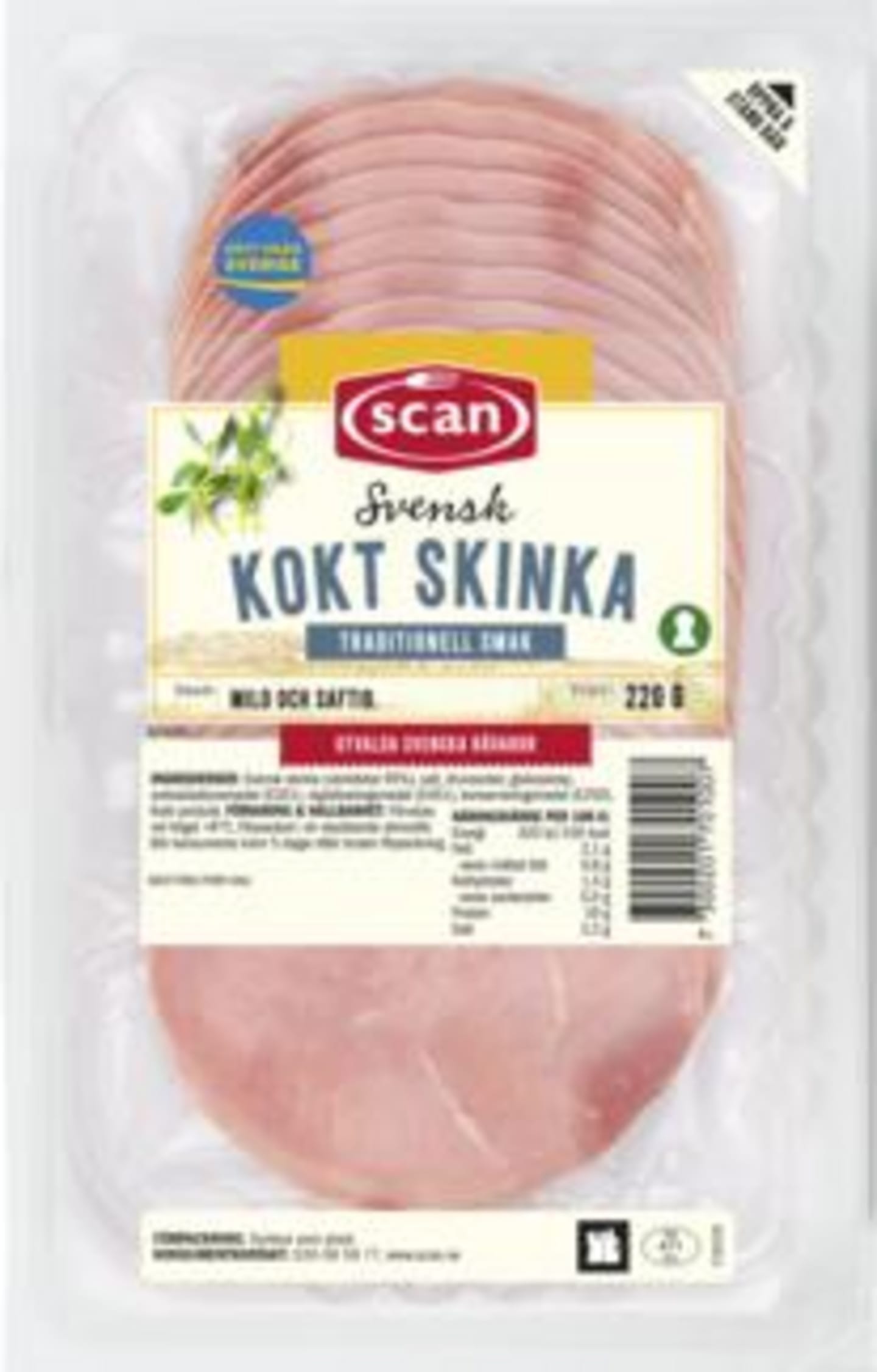 Skinka kokt skivad 220g