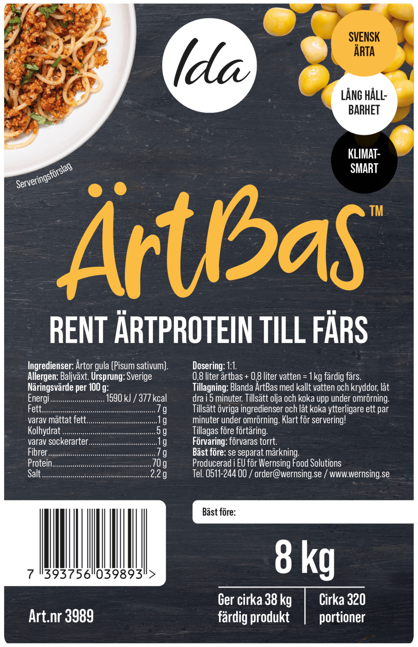 Vegansk bas för färs ÄrtBas 8kg - Bild 1 av 3
