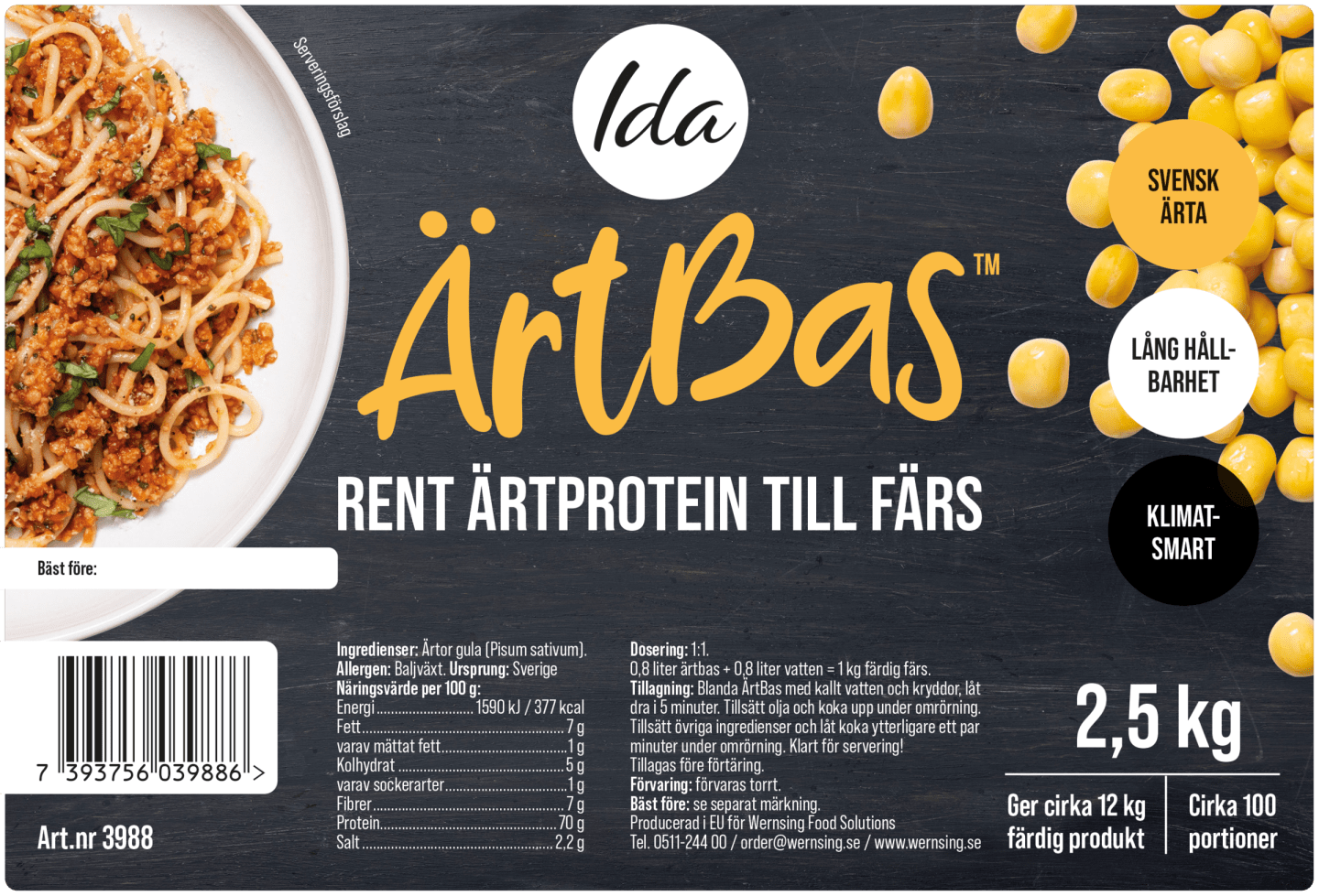 Vegansk bas för färs ÄrtBas 2,5kg - Bild 1 av 3