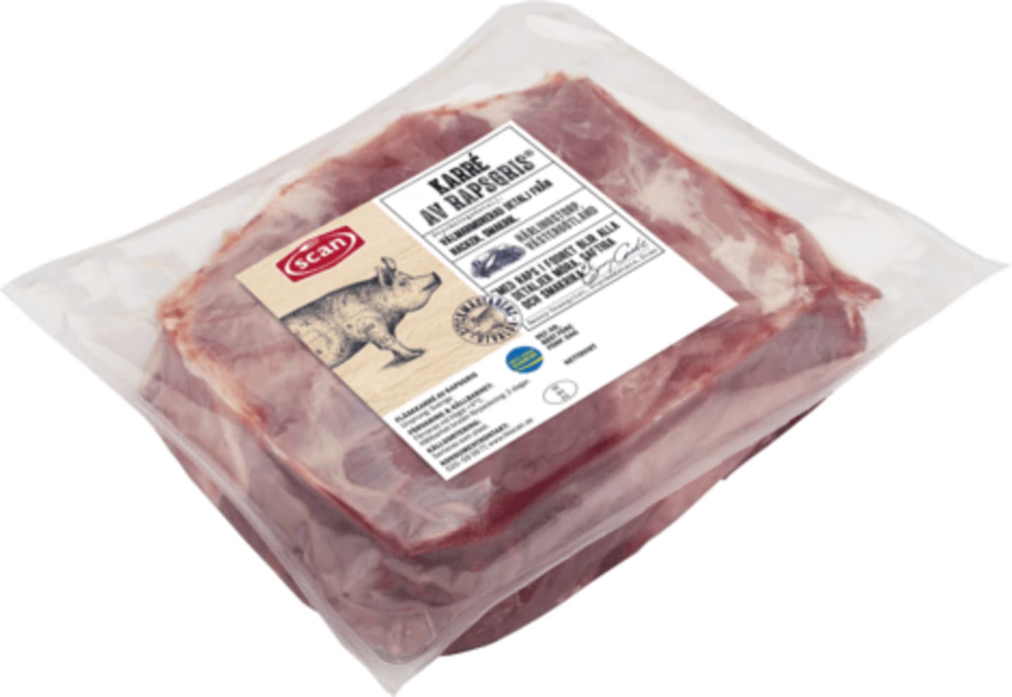Fläsksida benfri utan svål rapsgris 5kg