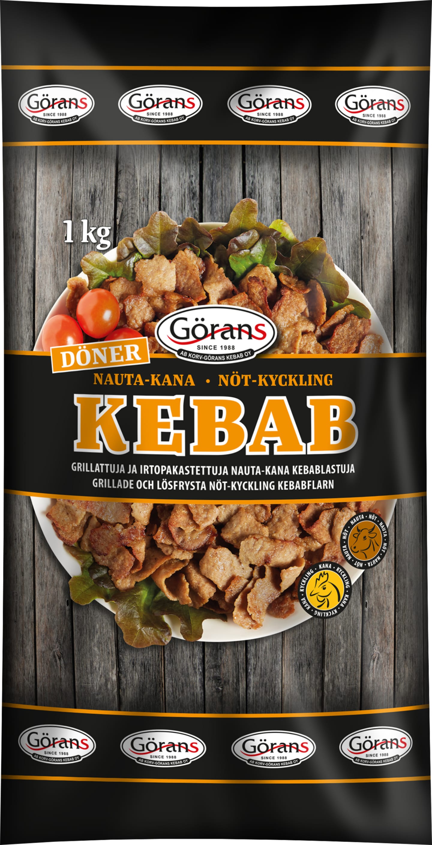 Kebabflarn döner nöt-/kyckling 1kg