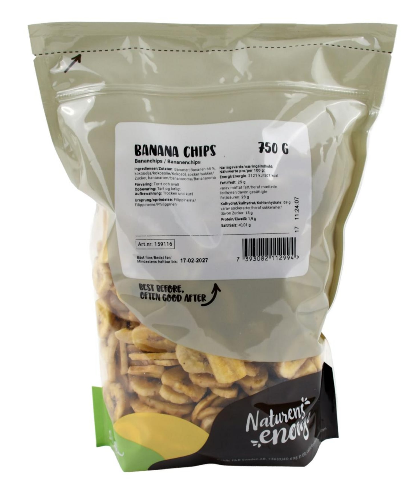 Banana Chips Sweetened 750g