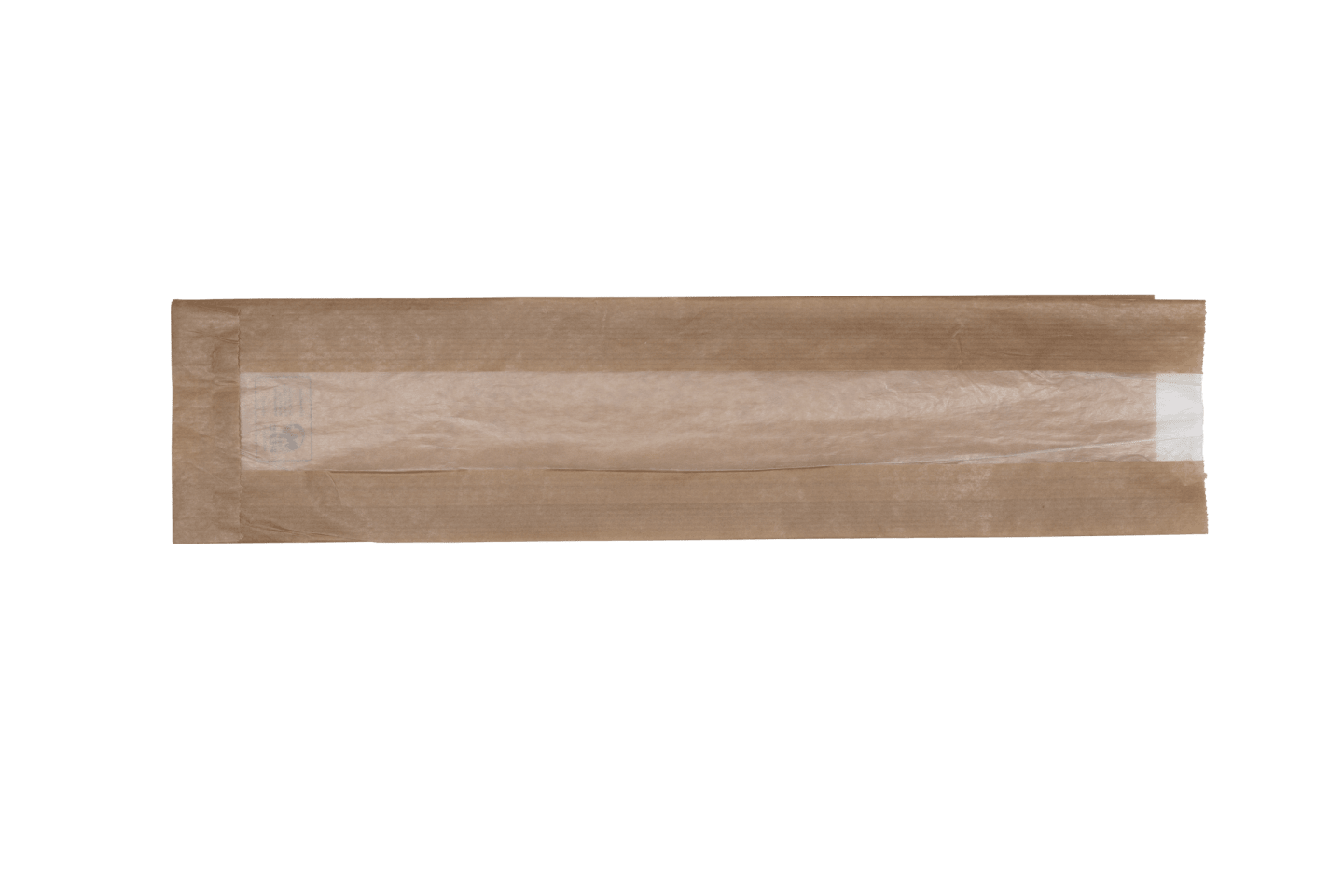 Baguettepåse brun fönster 100x50x420 mm
