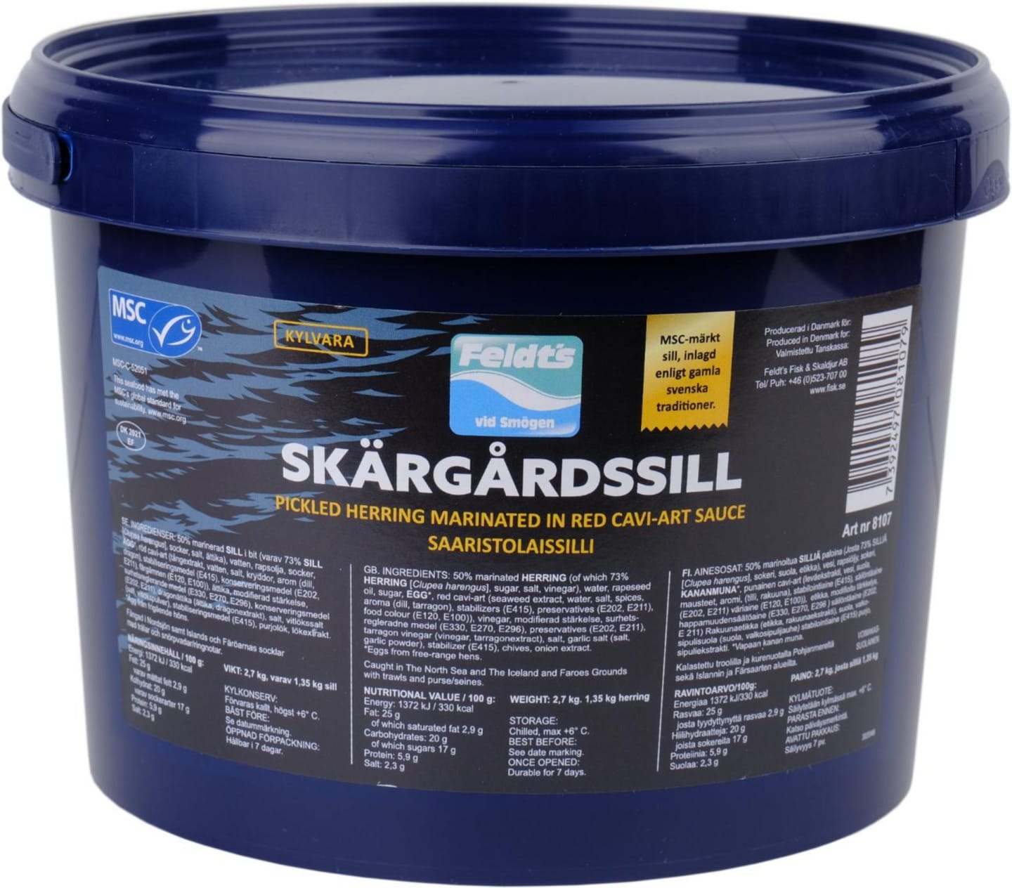 Skärgårdssill bit krämig MSC 2,6kg