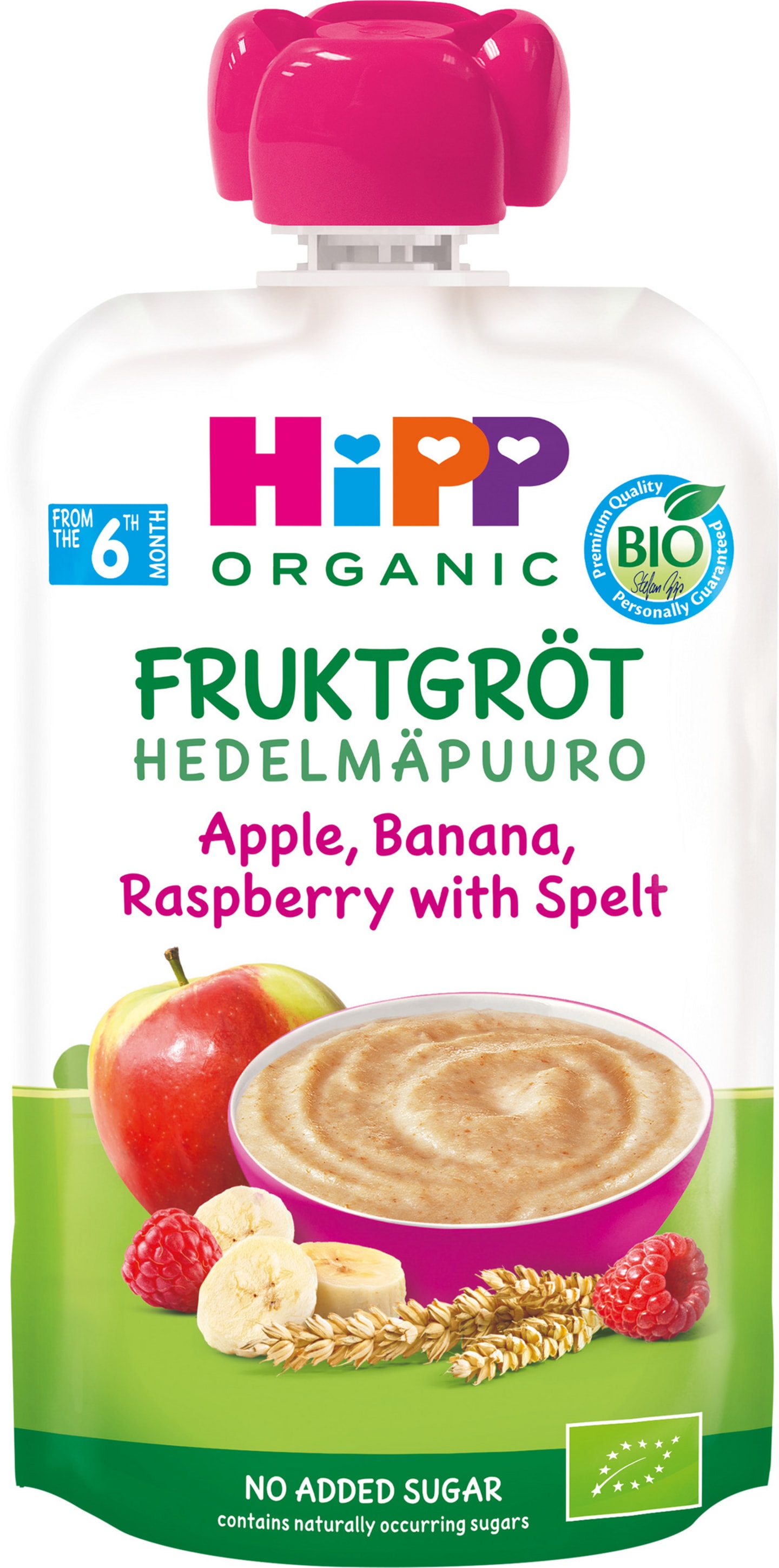 Klämmis Gröt äpple, banan & hallon 100g