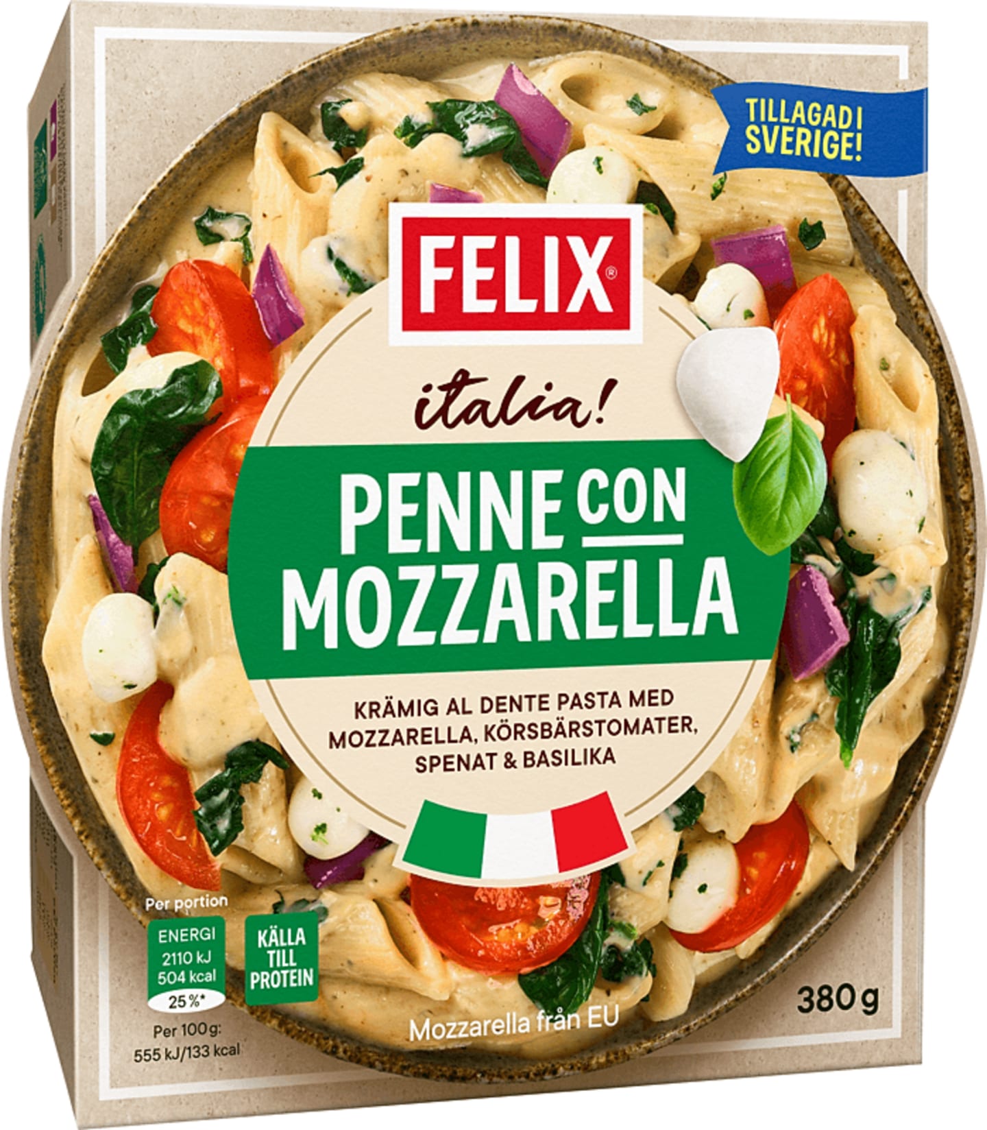 Penne con mozzarella 380g
