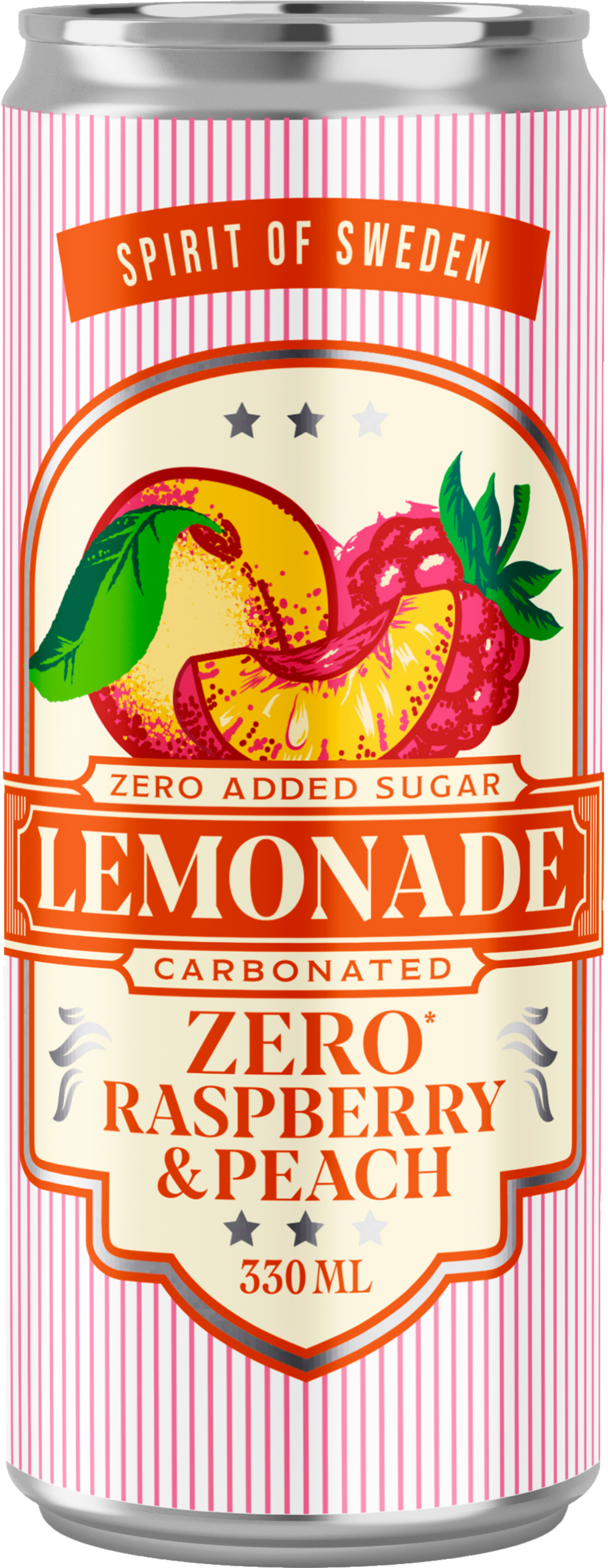 Lemonad Raspberry & Peach Zero 33cl