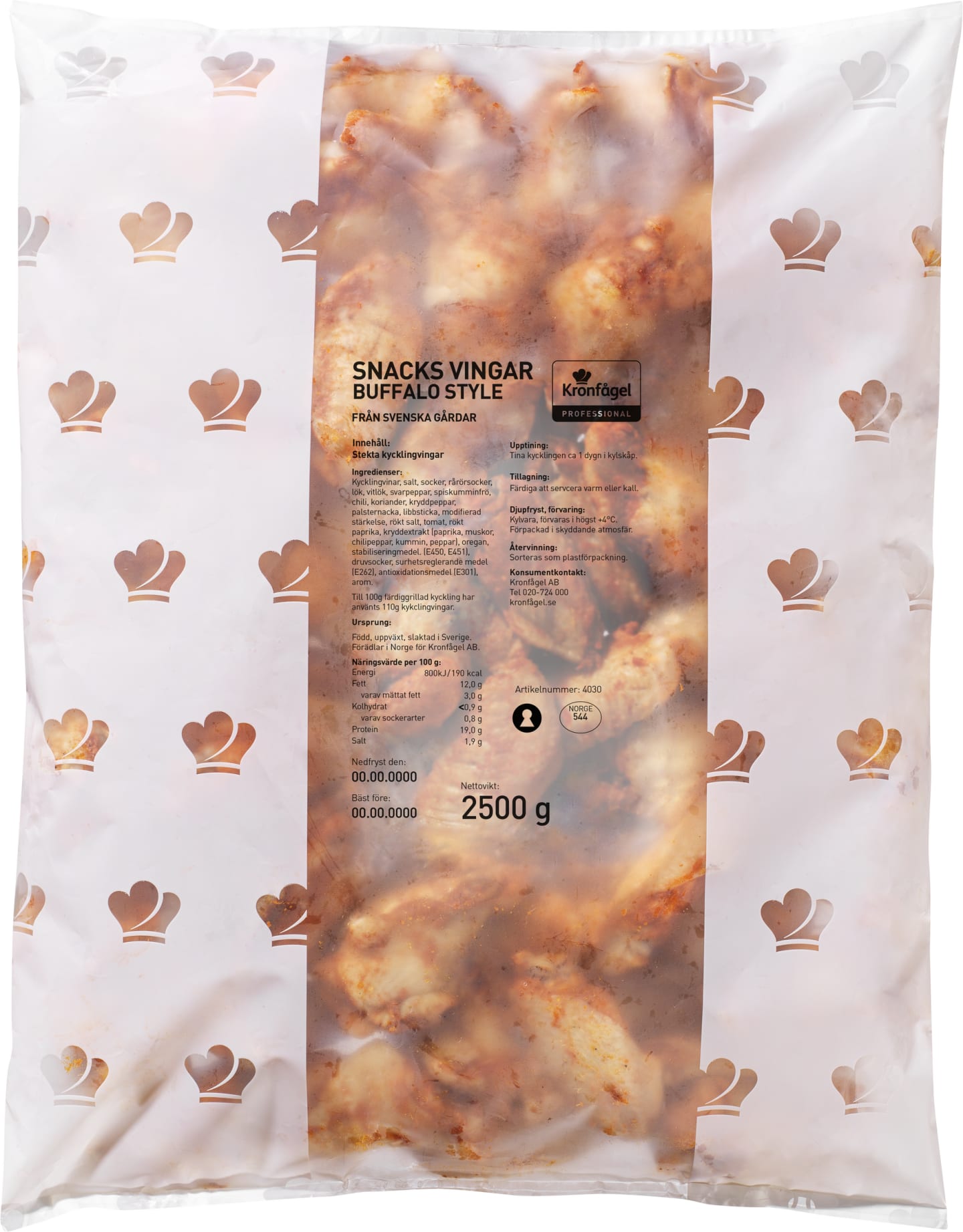 Kycklingvingar Buffalo Hot 2,5 kg