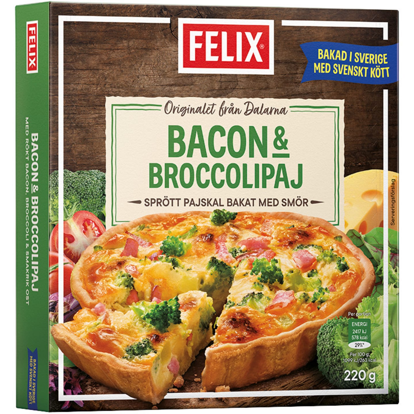 Bacon & Broccolipaj 220g