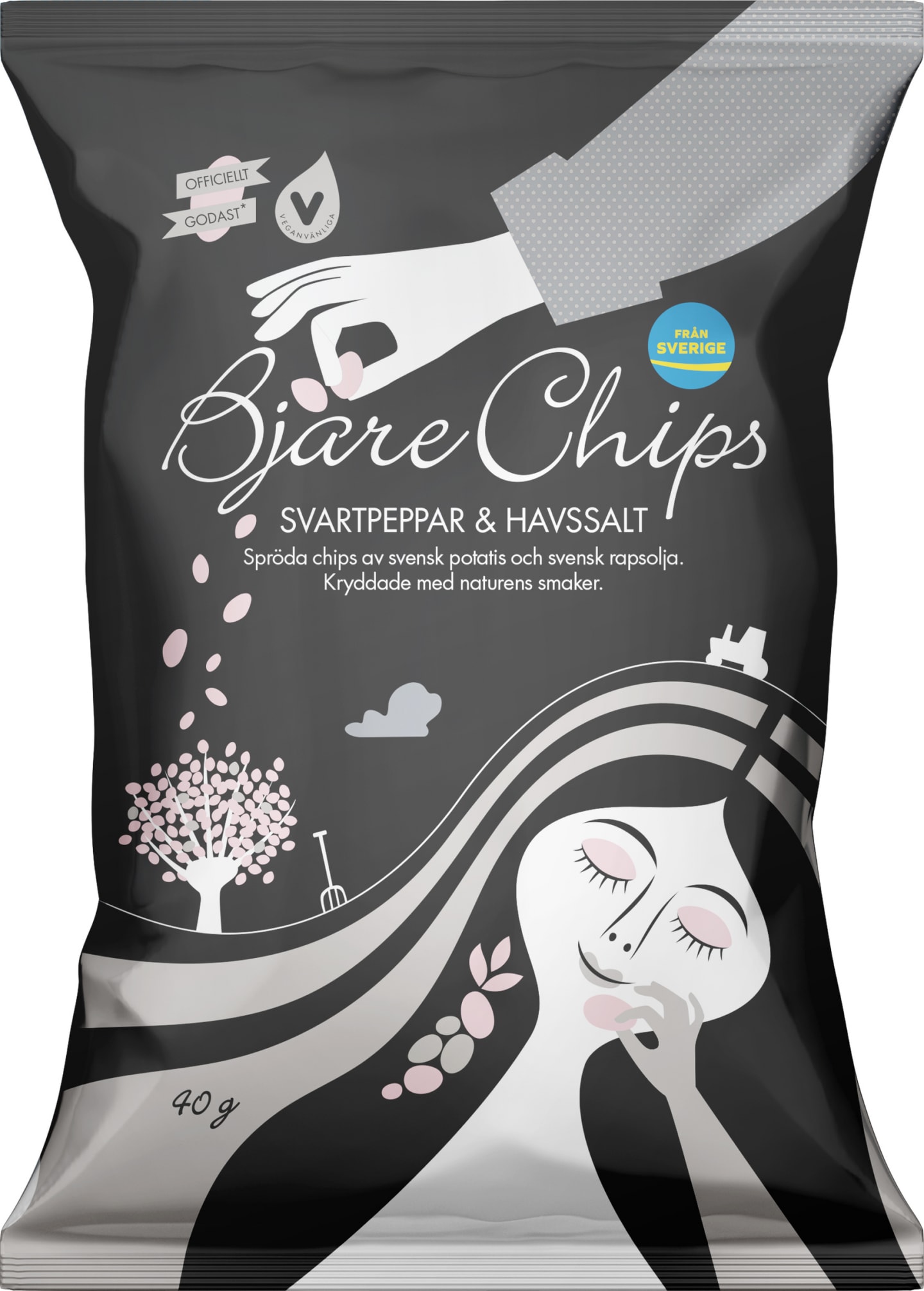 Bjäre Chips Svartpeppar & Havssalt 40g