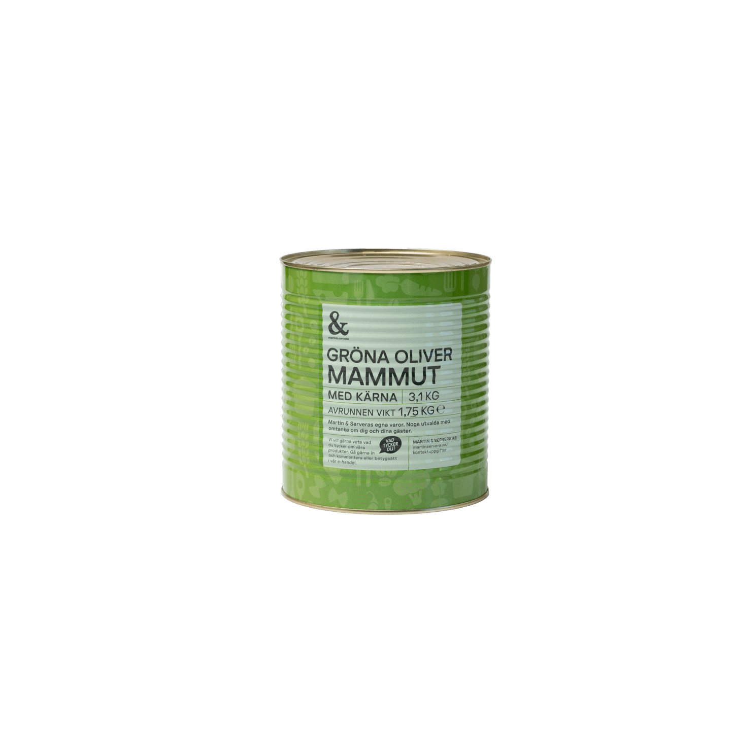 Oliv Mammuth grön med kärna 3,1kg - Bild 1 av 3