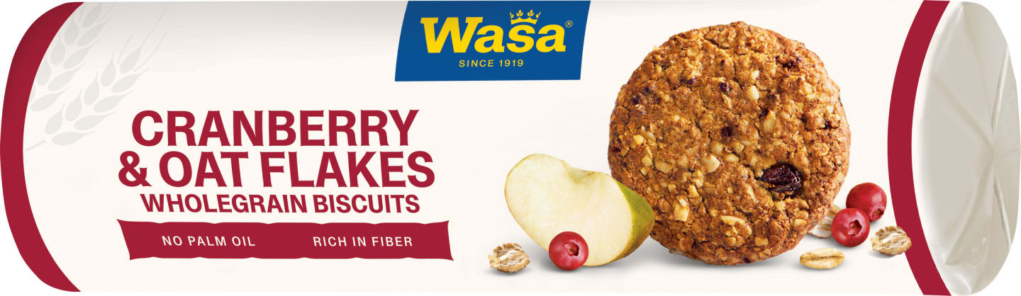 Fullkornskaka Cranberries oat flakes 250g