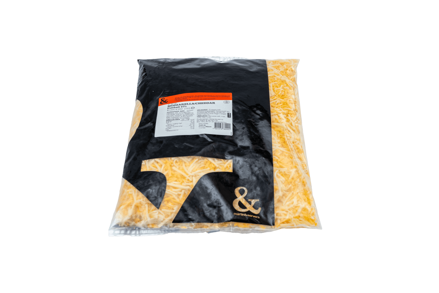 Mozzarella cheddar riven 26% 2kg