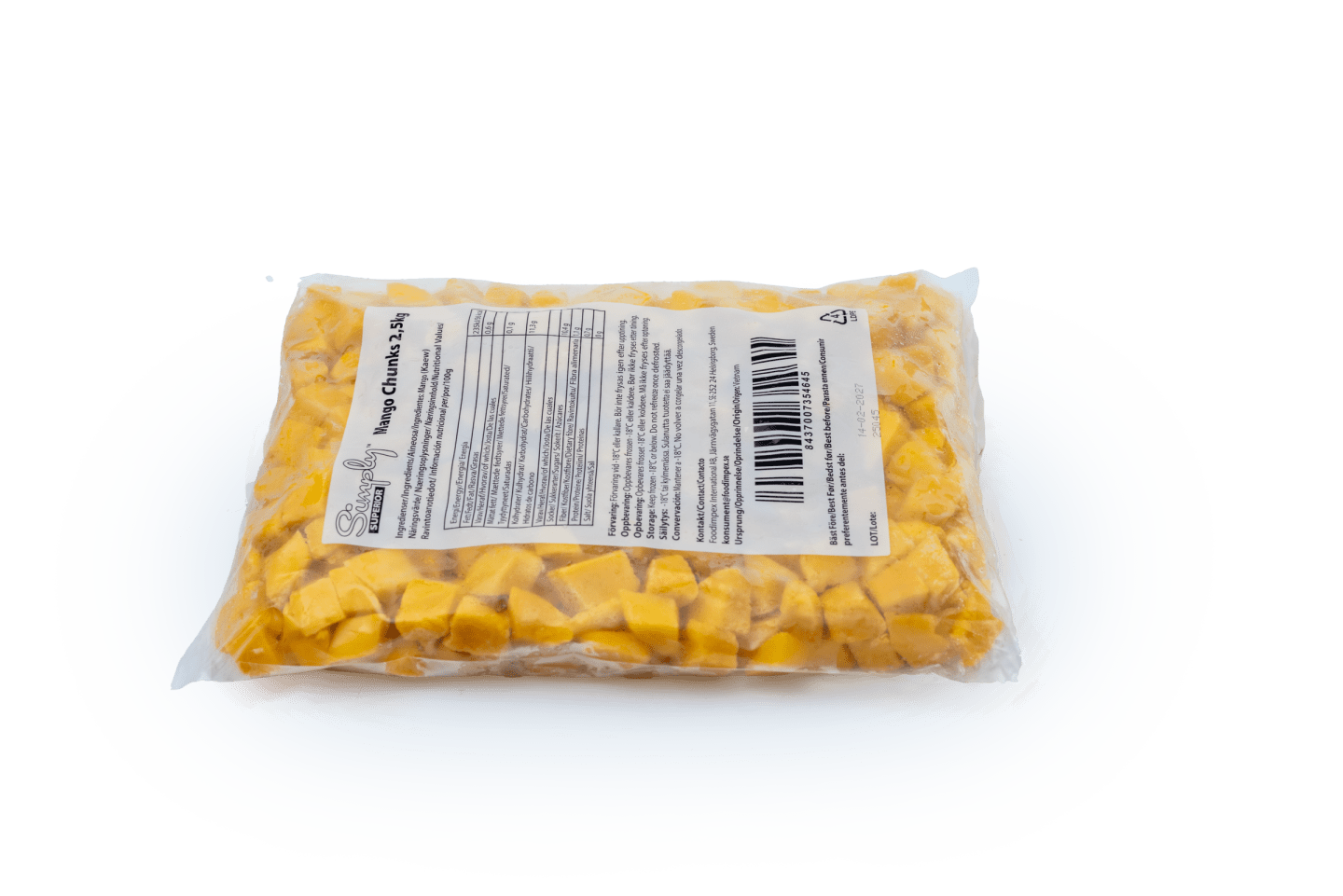 Mango tärnad 4x2,5kg 20x20mm - Bild 1 av 2