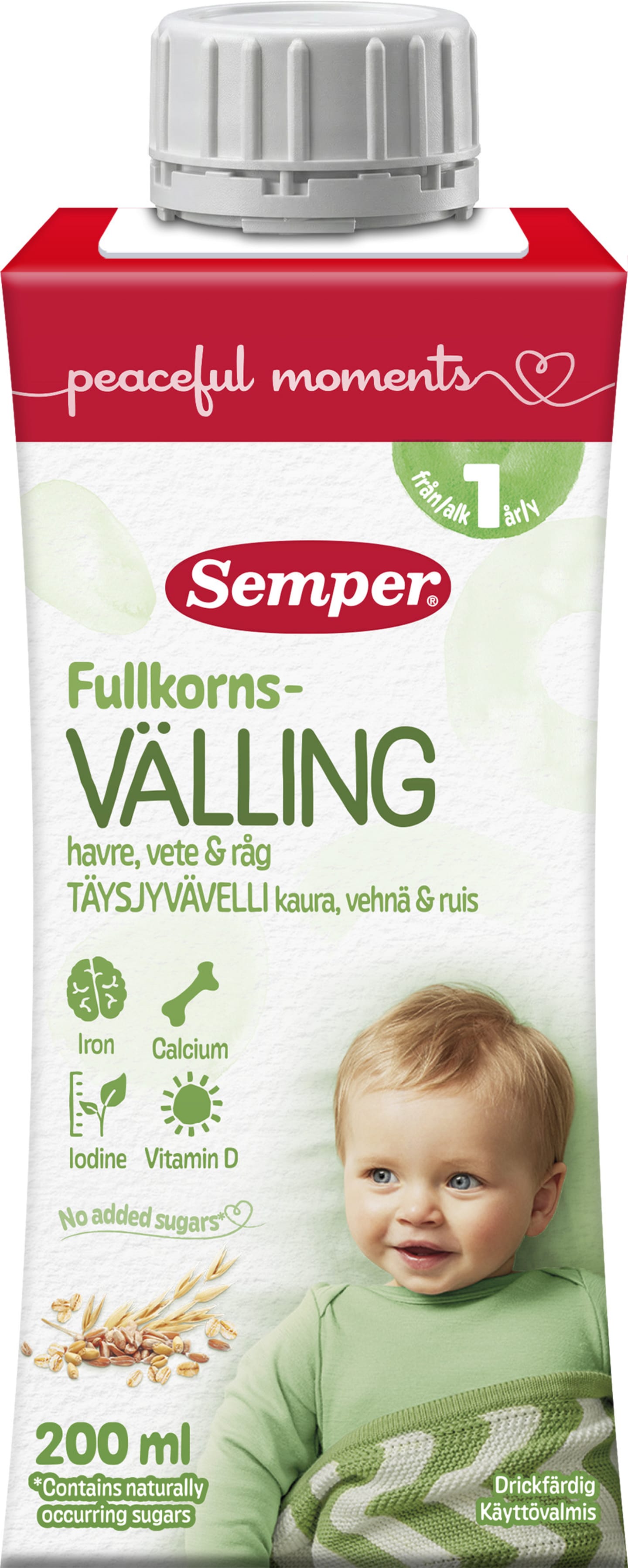 Fullkornsvälling havre vete råg 12M 20cl